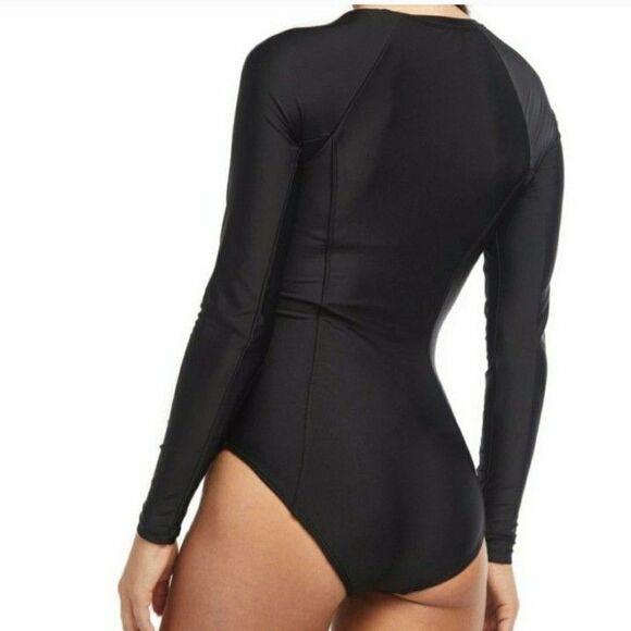 New Cabana Life Ladies Front Zip UniSuit In Black & Gold Size Large Nwt - Picture 9 of 11